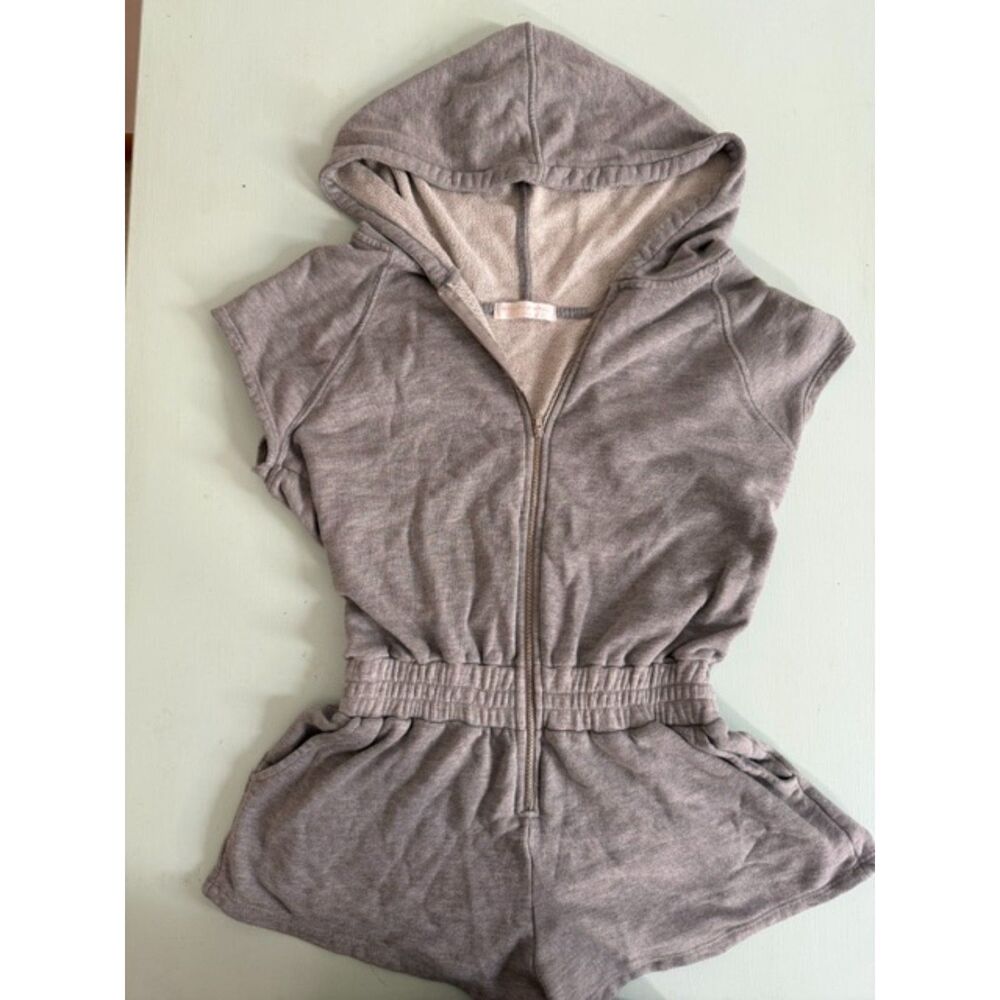 Spiritual Gangster Peyton Hoodie Romper M Heather Gray Terry Athleisure - Picture 9 of 9